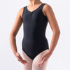 Silky Dance - Girls Ruched Front Leotard - Black