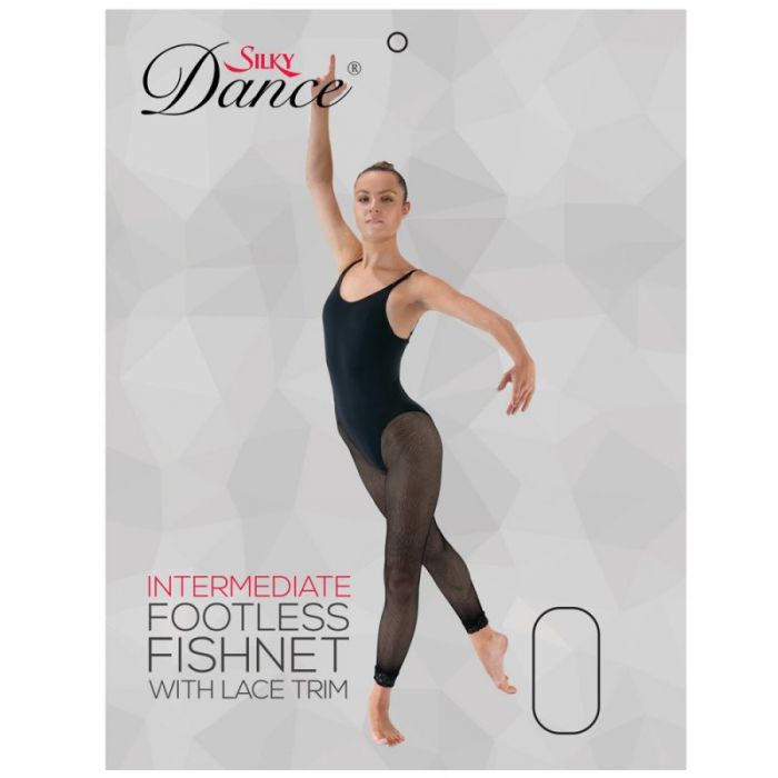 Black lace footless tights top